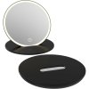 KIELLE Idolio kozmetické cestovné zrkadlo s LED osvetlením (2,5-násobné zväčšenie), priemer 155 mm, čierna, 50324034