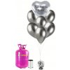 Personal Personalizovaný hélium párty set - Strieborné srdce 31 ks