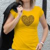 Dámske tričko s potlačou Srdce Žltá M