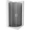 Mexen Rio, štvrťkruhový sprchovací kút s posuvnými dverami 80(dvere) x 80(dvere) x 190 cm, 6mm šedé sklo, chrómový profil, 863-080-080-01-40