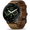 (SK) Garmin Venu 4 45mm Slate / Brown, Leather Band (+ náhradný remienok)