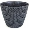Kvetináč plast čierny, sivý Prosperplast 15,7 cm x 15,7 x 13,2 cm