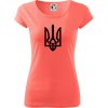 Ukrajina trojzubec veľký - Dámske tričko Pure - XS ( Korálová )