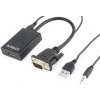 GEMBIRD Redukce VGA - HDMI, 0,15m, M/F A-VGA-HDMI-01