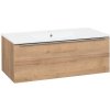 EBS Nevio Skrinka a keramické umývadlo Slim 101 cm, 1 zásuvka, dub Riviera 1 set