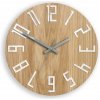 Sammer Drevené nástenné hodiny SLIM bielo šedé 33 cm SlimWoodWhiteGrey