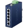 Planet ISW-500T-E kompaktný priemyselný switch, 5x 10/100Base-TX, ESD, DIN, 12-55VDC, IP40, -40 ~ 75 ° C, 250m Extended