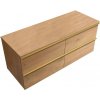 CERANO - Kúpeľňová skrinka pod umývadlo s úchytkou/doskou pod umývadlo Velora - 18 mm - dub medový, zlatá úchytka - 158x53x45, 2 cm CER-665224