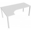 Pracovný stôl Uni, ergo, pravý, 180x75,5x120 cm, biela/biela