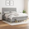 Box spring postel s matrací světle šedá 180 x 200 cm textil Šedá 3137413