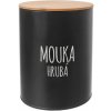 Orion Dóza plech/bambus priemer 13 cm Múka hrubá BLACK