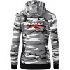 Cycling ekg - Mikina dámska trendy zipper s kapucňou - 2XL ( Šedý maskáč )