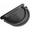 Čelo žľabové polkruhové s gumou KJG pozink - farebný - RAL 9005 Čierna - 333 mm (šírka žľabu 153 mm)