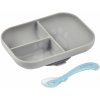 Jedálenská súprava Silicone Grey Beaba 2-dielna tanier a vidlička šedá silikón