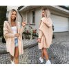 Fashionweek Dámsky luxusný pletený kabát, kardigan s kapucňou BETI Farba: krémová, Veľkosť: Universal
