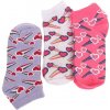 Veselé ponožky Srdiečka dámske 3páry (Vtipné ponožky srdiečko Happy členkové pre ženy balenie = 3 páry)