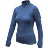 Dámske tričko roll neck dl.rukáv SENSOR MERINO BOLD cool blue XXL