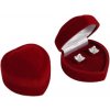 Šperky eshop - Darčeková krabička na náušnice - bordové zamatové srdce Y25.6