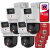 Sada 4 Otočných IP Kamier HiLook Hikvision TrandemVu 4MPx PTZ-D4 + 64GB