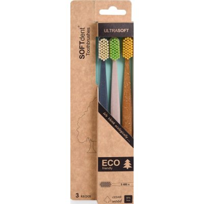 SOFTdent Eco zubní kartáček, ultra soft, 3 ks