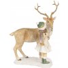 Clayre & Eef Vianočné dekorácie jeleň s dievčaťom - 17*12*22 - Clayre & Eef
