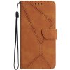 Peňaženkové puzdro Embossing Pattern Stitchy case hnedé – Motorola Edge 40 Neo
