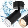 Stropné svietidlo / Nástenné svietidlo čierne, otočné, okrúhle, bodové GU10, VODEODOLNÉ