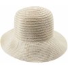 Biju Dámsky slamený klobúk s prúžkami 9001605 krémový