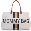 Childhome Mommy Bag Big Canvas Off White Stripes čierna/zlatá