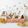 INSPIO Nálepka na stenu Woodland - Veselé zvieratká z lesa 90x120 zvieratá, medvede a sovy, za posteľ, akvarelové nálepky, forest - lesný svet hnedá, plnofarebný motív