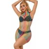 Subblime - 952433 rainbow high neck sleeveless fishnet bodystocking