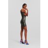 ŠATY KARL LAGERFELD JEANS KLJ LSLV EVENING DRESS METALLIC GUN METAL