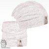 Dráče Bavlnená čiapka a nákrčník vzor 25 biela / melírovaná