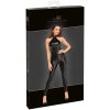 Noir Body Kombinéza Čierna Powerwetlook Kryštáliky Golier