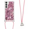 Kryt na Samsung Galaxy S24 Srdiečko so šnúrkou na krk ružový