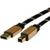 Roline USB kábel 2.0 A-B HighSpeed Gold - 1.8 m