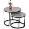 Sada okrúhlych Konferenčný Stolík 2v1, stolík do obývačky Loft, betónová čierna ROCKY