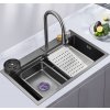 Multifunkčný inteligentný drez BestBerg BBSS-40B / 75 x 45 x 22 cm / nerezová oceľ / čierna