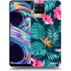 Picasee silikónový prehľadný obal pre Realme 8 4G - Pink Monstera