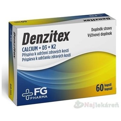 Denzitex Vápnik Vitamín D3 a K2 60 kapsúl