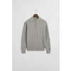 Gant Cotton Cable Half Zip Grey Melange