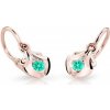 Cutie Jewellery Detské náušnice z ružového zlata C2224-10-X-4 svetlo zelená