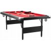 Skladací biliardový stôl 213,4x120x80,5 cm, hmotnosť 68 kg, červeno-čierny