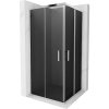 Mexen Rio, štvorcový sprchovací kút s posuvnými dverami 90(dvere) x 90(dvere) x 190 cm, 6mm šedé sklo, chrómový profil, 860-090-090-01-40