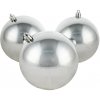 DECOLED Plastová guľa, priem. 30 cm, strieborná, lesklá