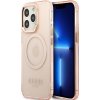 Guess iPhone 13 Pro Gold Outline Translucent MagSafe ružové