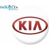 Samolepka na stredy kolies živicová 4ks - KIA biela s červeným logom (C13) priem. 5,5cm