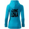 Swimming is in my DNA - Mikina dámska trendy zipper s kapucňou - 2XL ( Svetlý tyrkys )