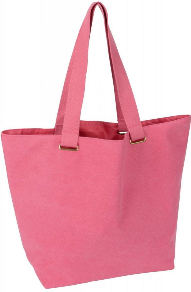 Jednofarebná bavlnená plážová taška s ušami ružová