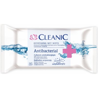 Cleanic Antibacterial osviežujúce vlhčené obrúsky 15 ks